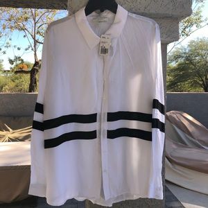 NWT Long Sleeve White/Black Shirt